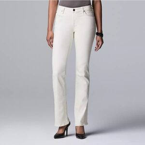Simply Vera Wang Women's Bootcut Mid Rise Jeans Color Ivory Silk Size 2 NWT
